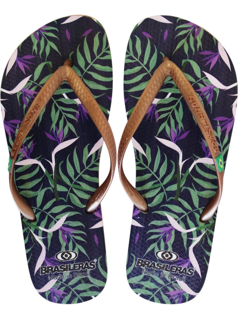 Tongs Brasileras pour femme avec semelle en gomme Doré/or - Kiabi