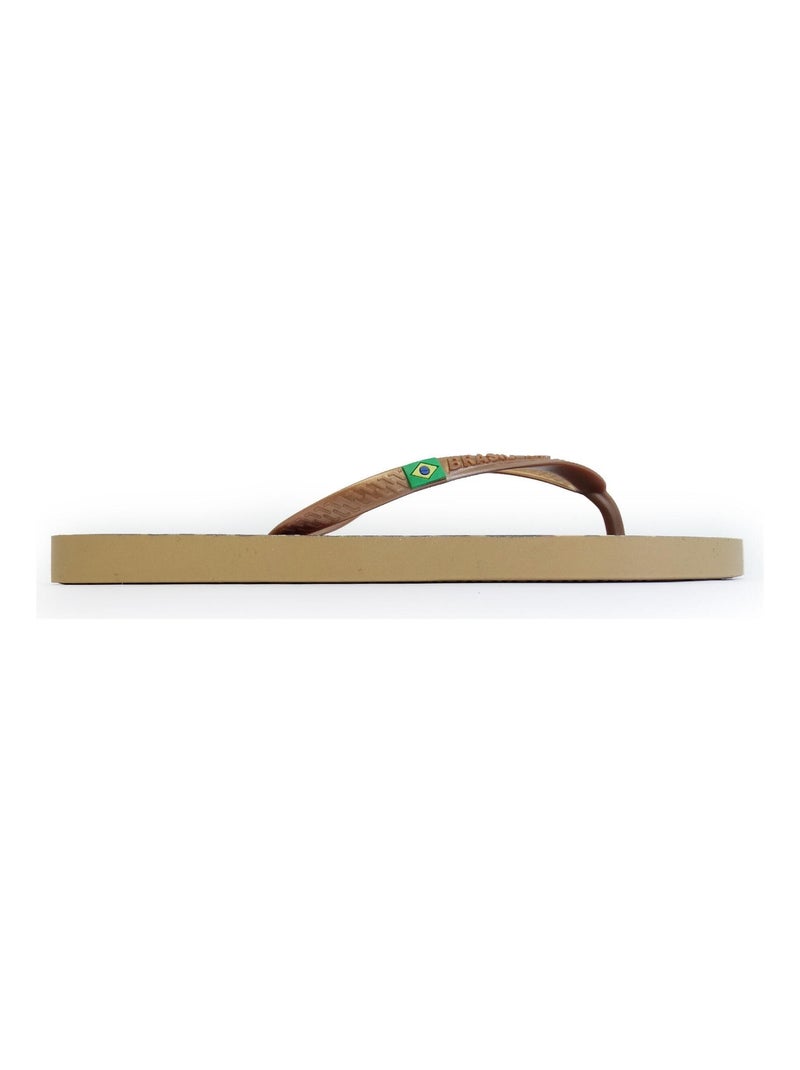 Tongs Brasileras pour femme avec semelle en gomme Doré/or - Kiabi