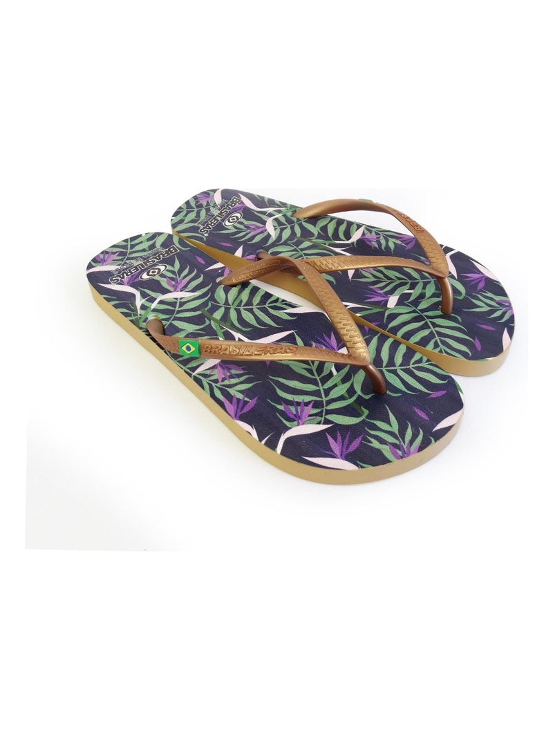 Tongs Brasileras pour femme avec semelle en gomme Doré/or - Kiabi