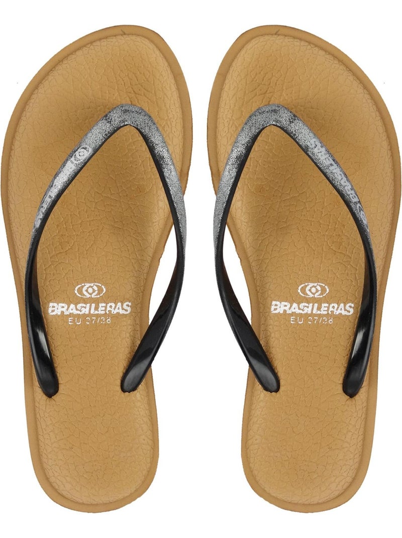 Tongs Brasileras pour femme avec semelle en gomme Marron foncé - Kiabi
