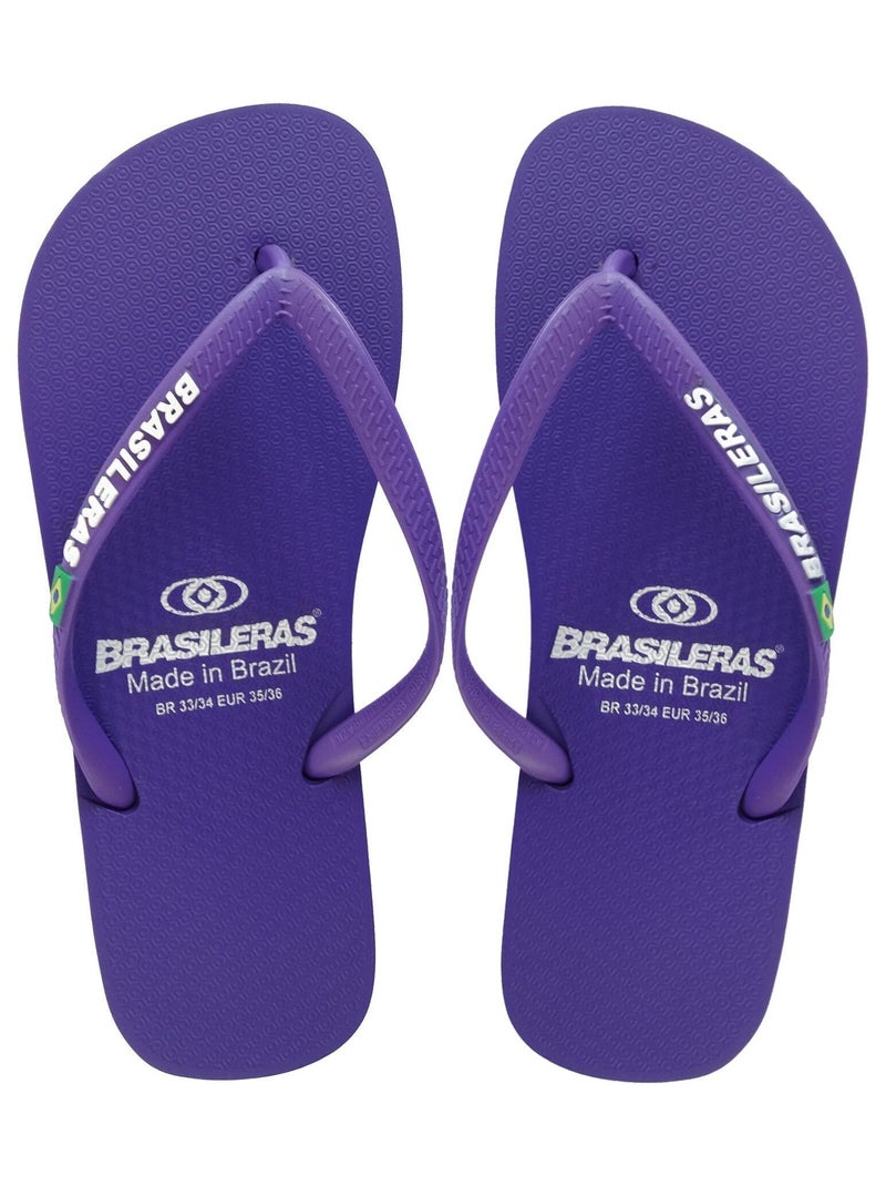Tongs Brasileras pour femme avec semelle en gomme Mauve lilas - Kiabi
