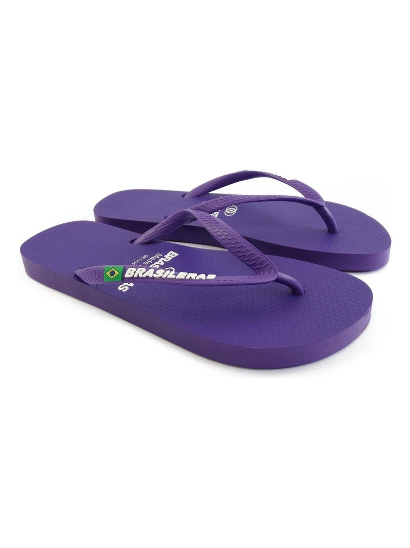 Tongs Brasileras pour femme avec semelle en gomme Mauve lilas - Kiabi