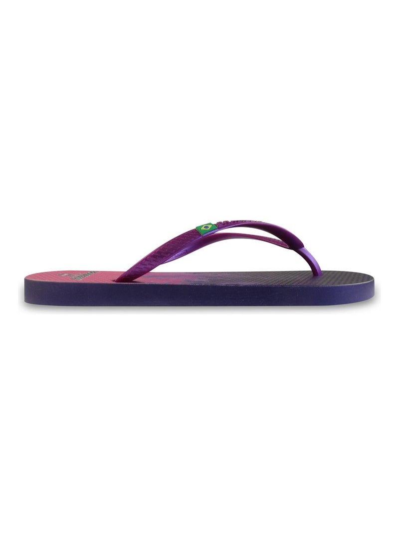 Tongs Brasileras pour femme avec semelle en gomme Mauve lilas - Kiabi