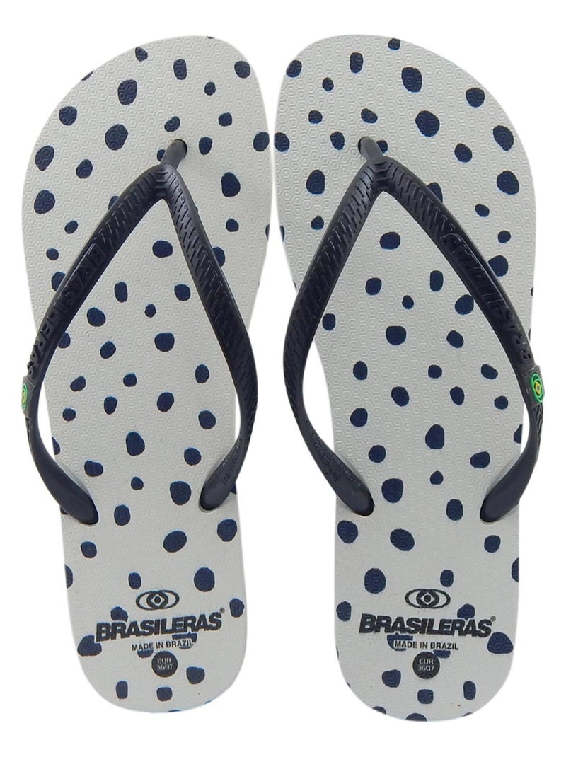 Tongs Brasileras pour femme avec semelle en gomme Noir Blanc - Kiabi