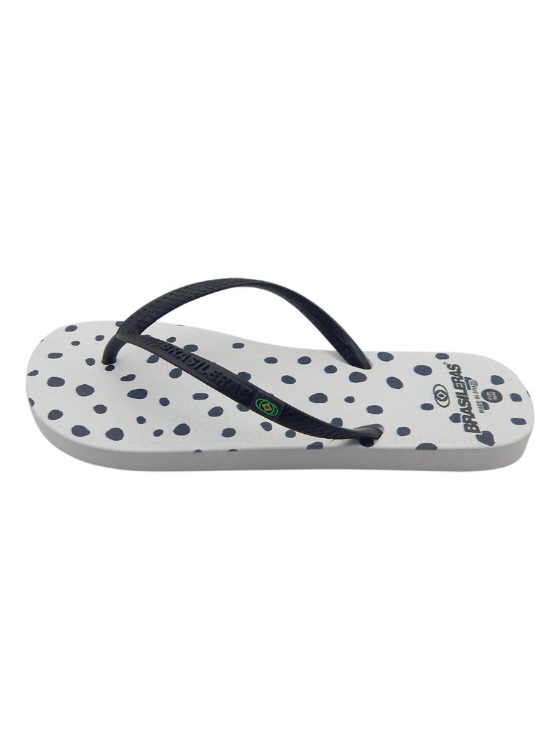 Tongs Brasileras pour femme avec semelle en gomme Noir Blanc - Kiabi