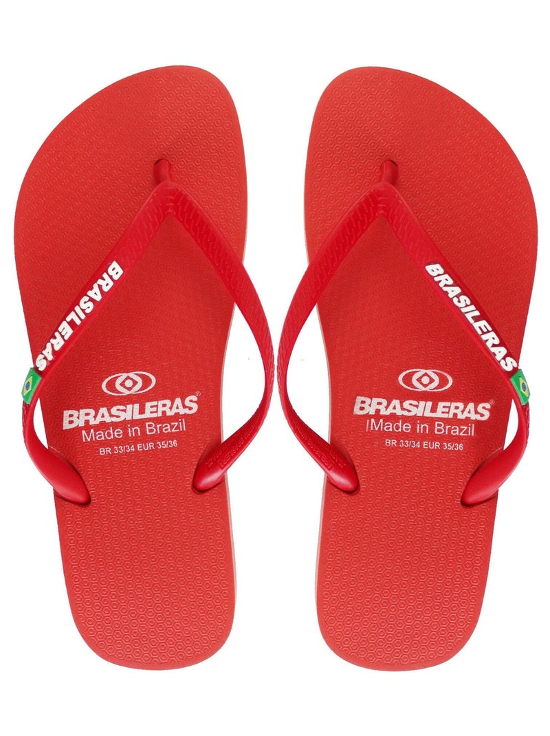 Tongs Brasileras pour femme avec semelle en gomme Rouge - Kiabi