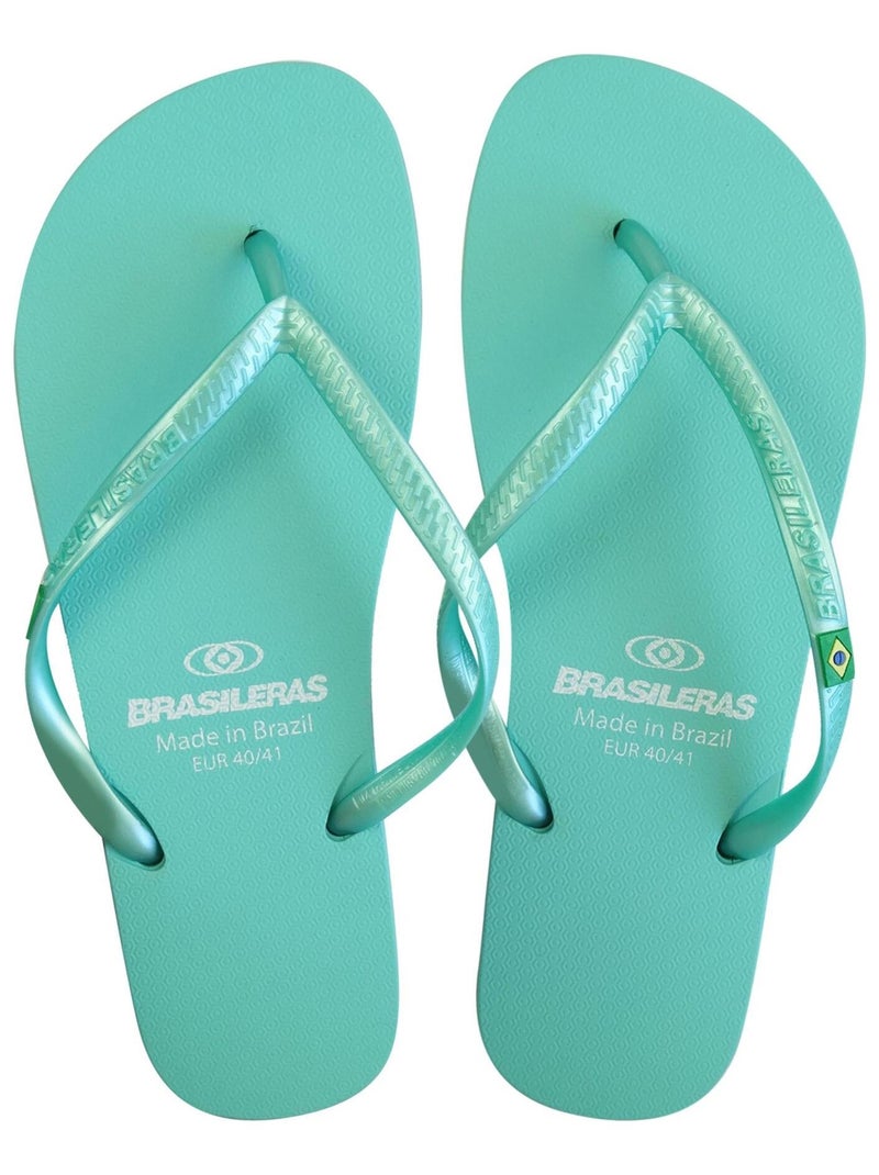 Tongs Brasileras pour femme avec semelle en gomme Vert d'eau - Kiabi