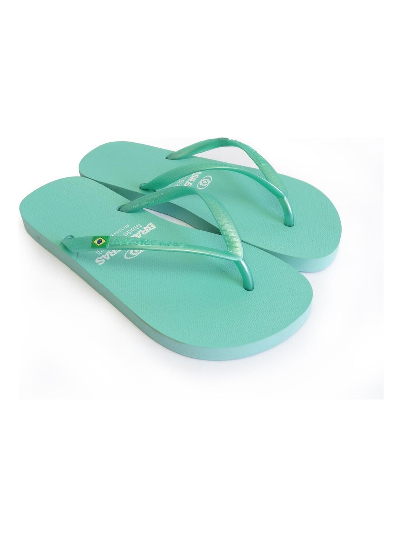 Tongs Brasileras pour femme avec semelle en gomme Vert d'eau - Kiabi