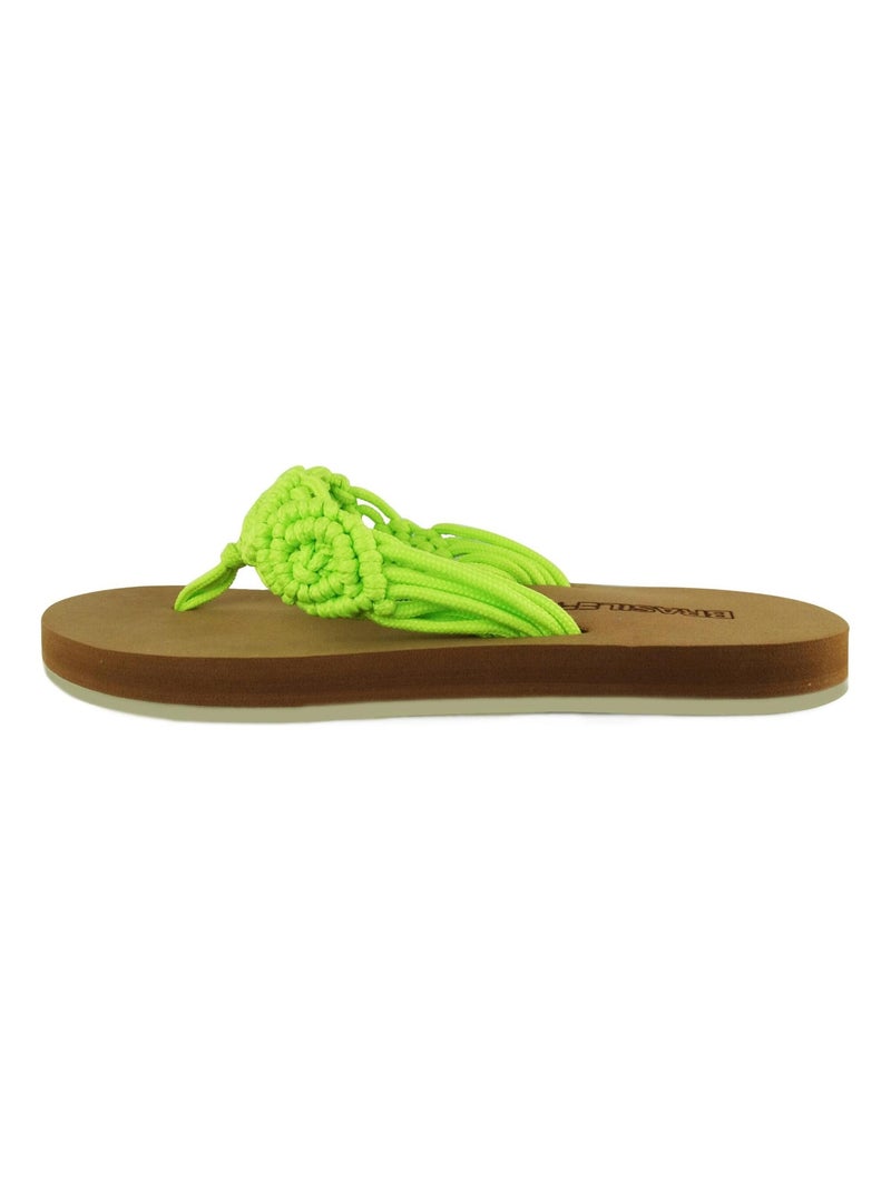 Tongs Brasileras pour femme avec semelle en gomme Vert fluo - Kiabi