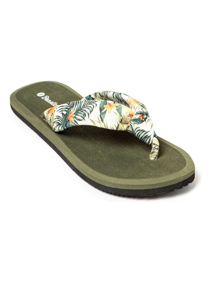 Tongs Brasileras pour femme avec semelle en gomme Vert foncé - Kiabi