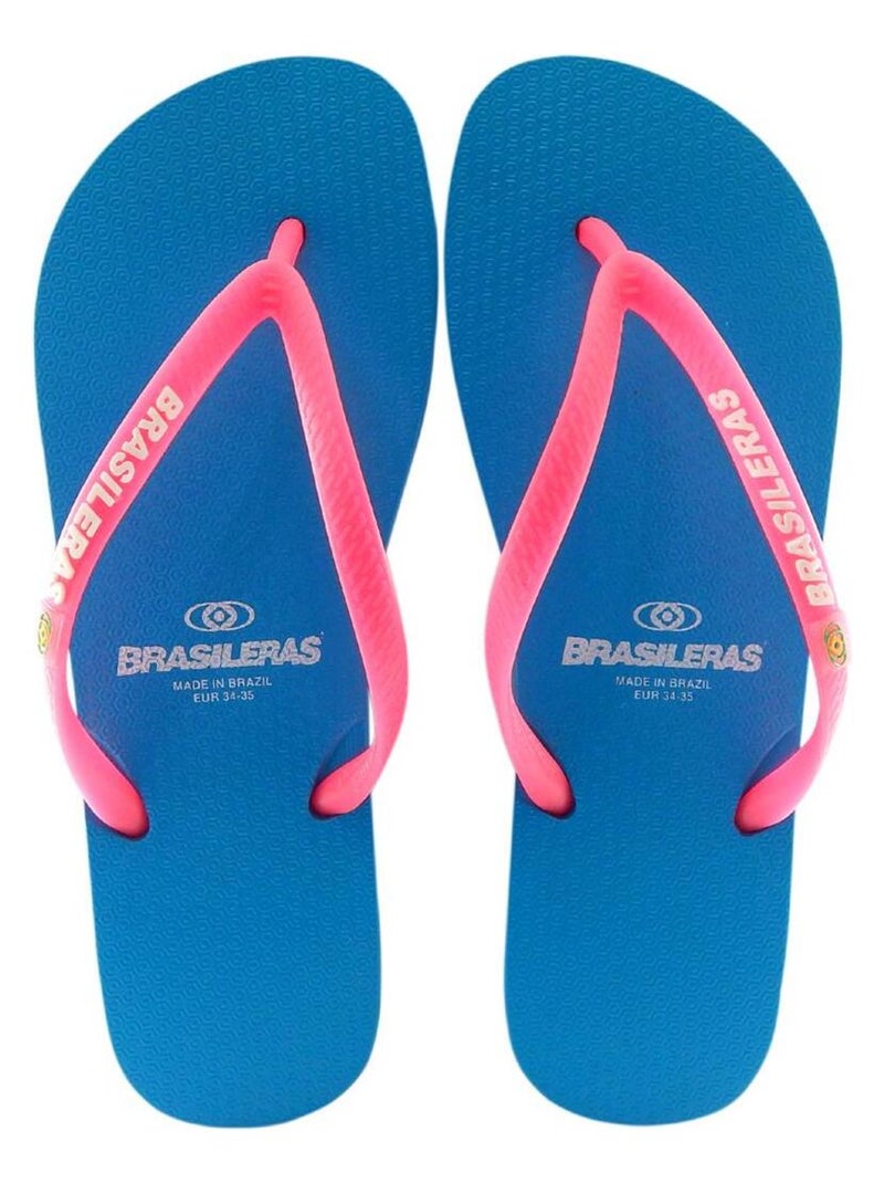 Tongs Brasileras pour femme Brasileras avec semelle en gomme Bleu Rose - Kiabi