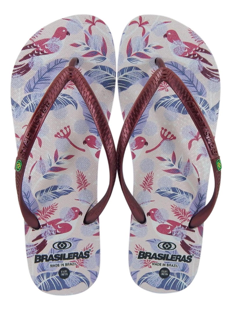 Tongs Brasileras pour femme semelle en gomme Bordeaux - Kiabi