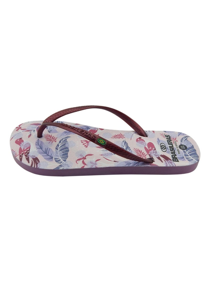 Tongs Brasileras pour femme semelle en gomme Bordeaux - Kiabi