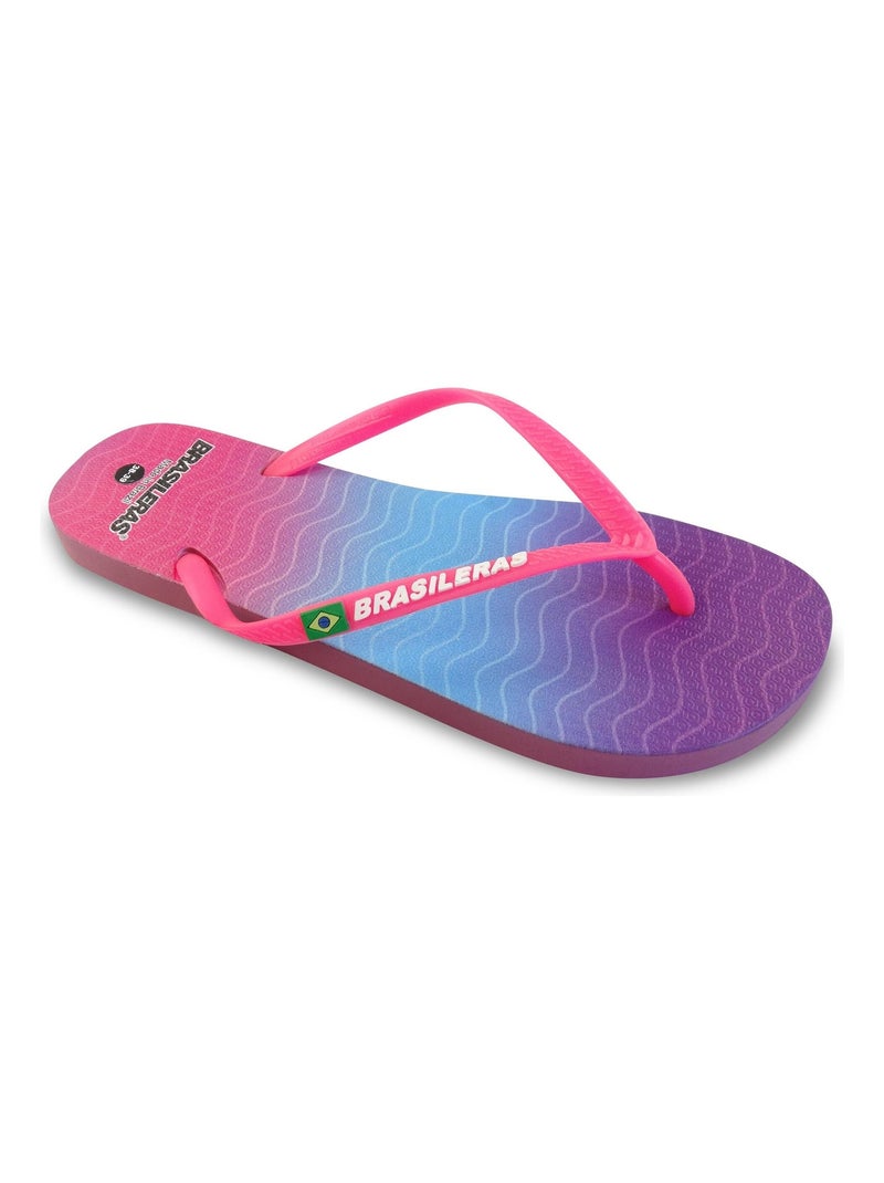 Tongs Brasileras pour femmes avec semelles en caoutchouc Rose fushia - Kiabi