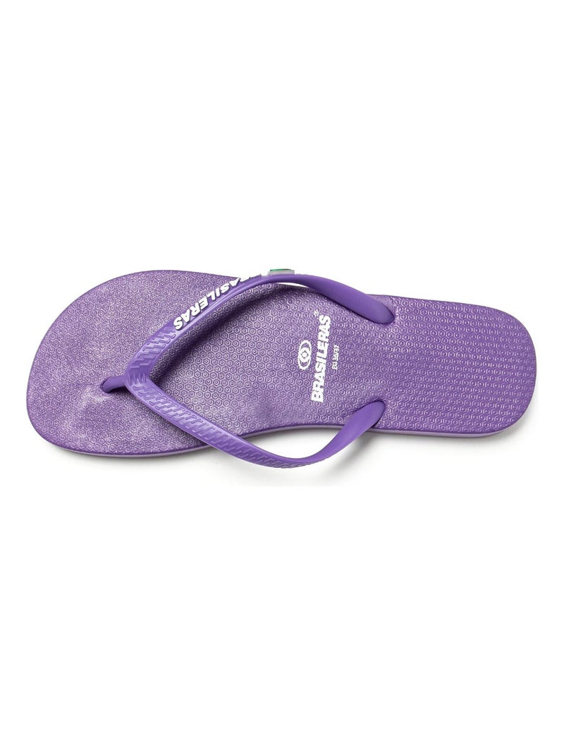 Tongs Brasileras pour femmes avec semelles en gomme antidérapantes Mauve lilas - Kiabi