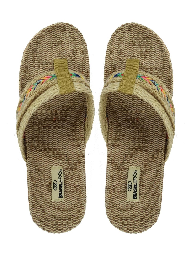 Tongs Brasileras pour femmes avec semelles en gomme Beige - Kiabi