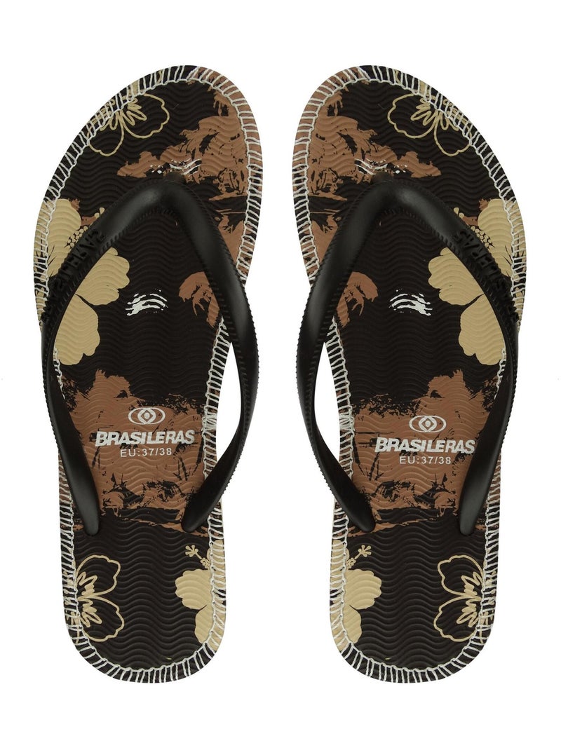 Tongs Brasileras pour femmes avec semelles en gomme Marron - Kiabi