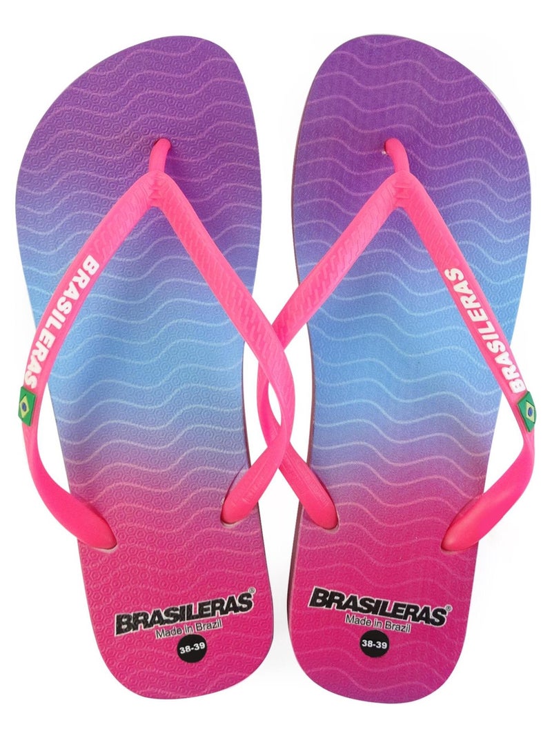 Tongs Brasileras pour femmes avec semelles en gomme Rose fushia - Kiabi