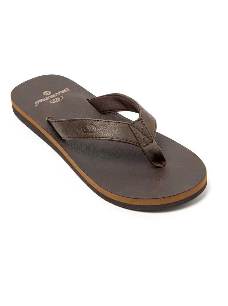 Tongs Brasileras pour homme avec semelle en gomme antidérapante Marron - Kiabi