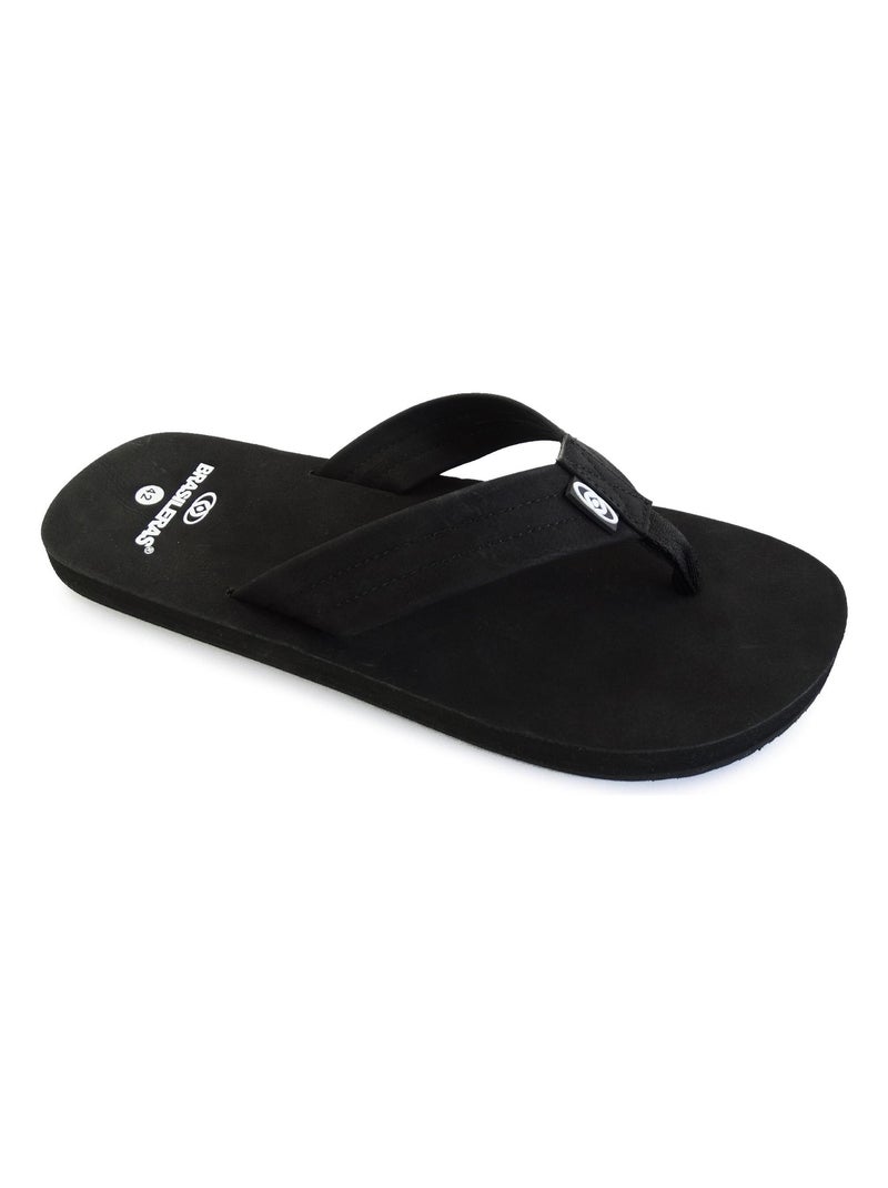 Tongs Brasileras pour hommes avec semelles en gomme Noir - Kiabi