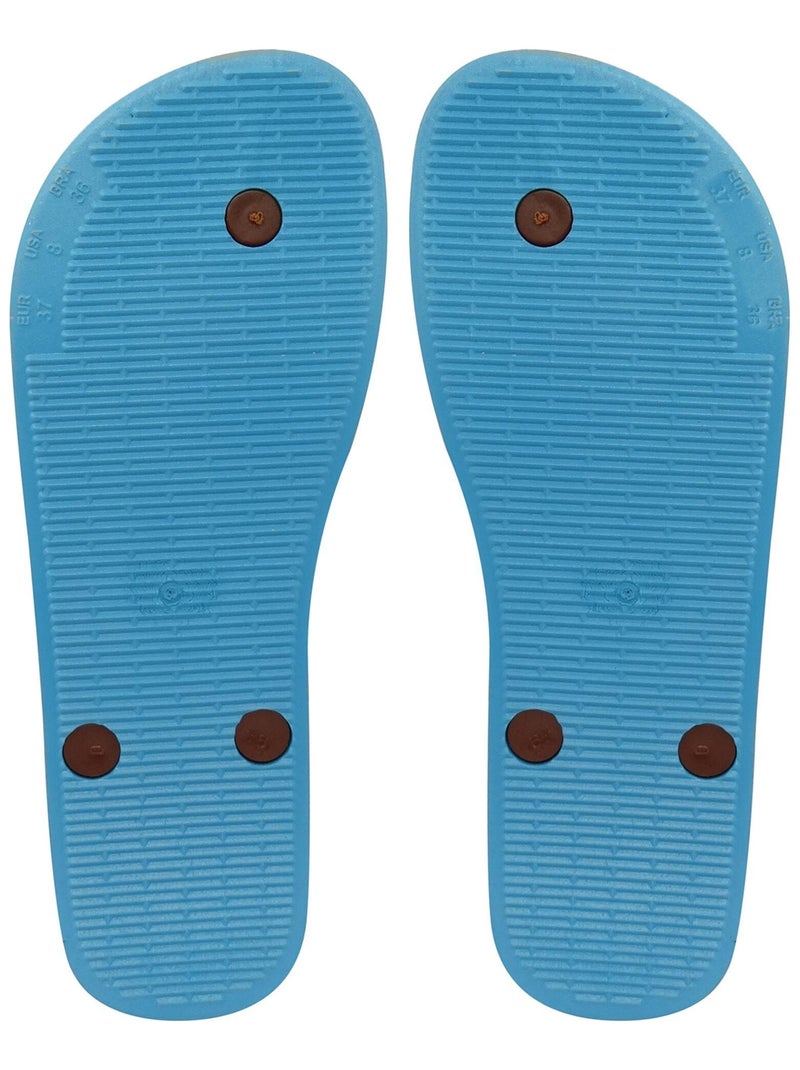 Tongs Brasileras unisexes avec semelle en gomme antidérapante. Bleu Marron - Kiabi