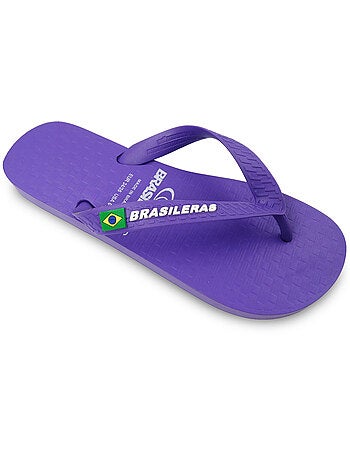 Tongs brasileras unisexes avec semelle en gomme antidérapante.