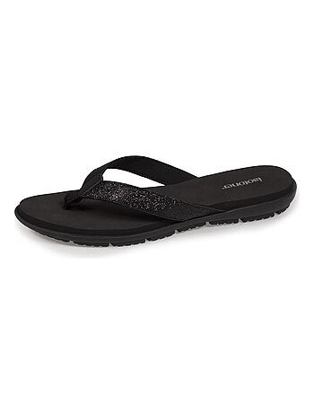 Tongs confortables et détail tiges à paillettes Isotoner