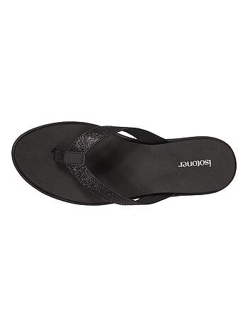 Tongs confortables et détail tiges à paillettes Isotoner