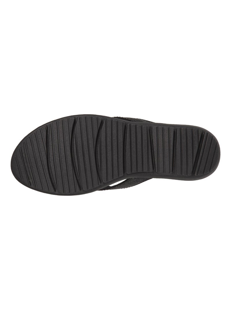 Tongs confortables et détail tiges à paillettes  Isotoner Noir - Kiabi