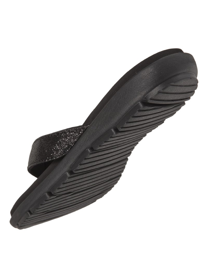 Tongs confortables et détail tiges à paillettes  Isotoner Noir - Kiabi