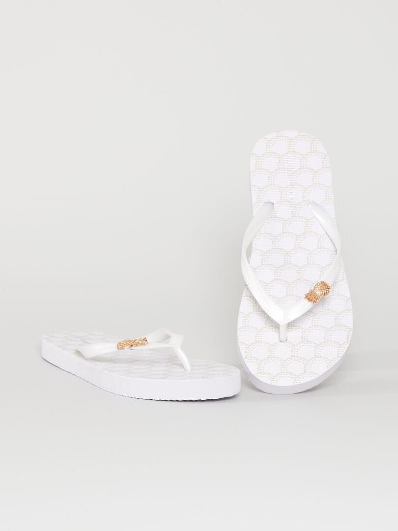 Tongs de plage Blanc - Kiabi