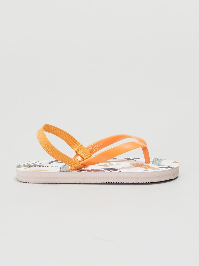 Tongs de plage Blanc/orange - Kiabi