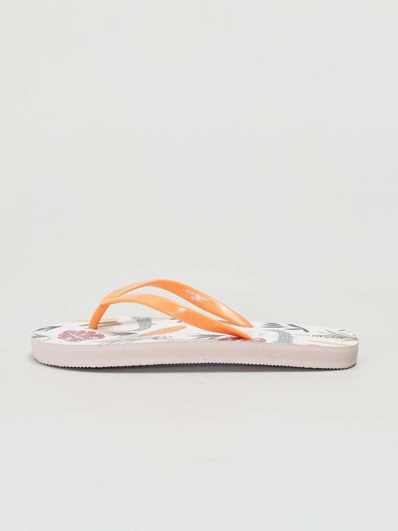 Tongs de plage Blanc/orange - Kiabi