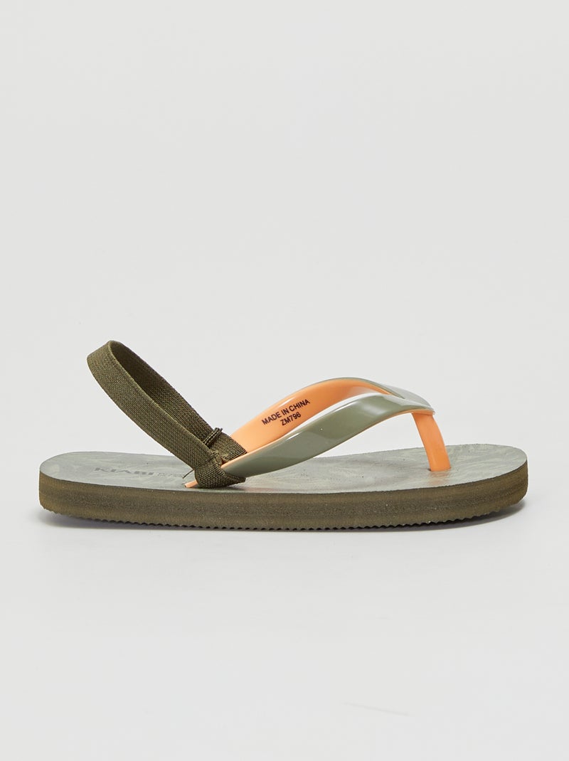 Tongs de plage Kaki - Kiabi