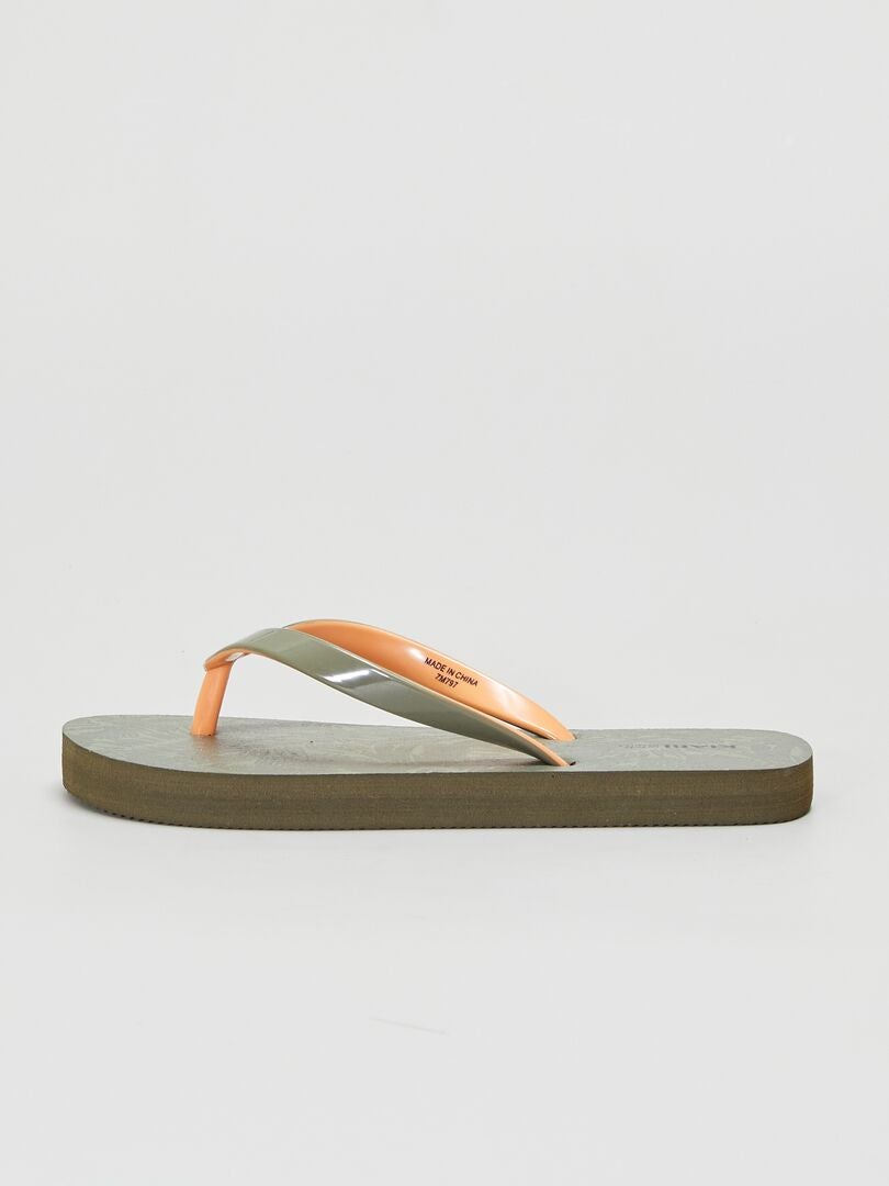 Tongs de plage Kaki - Kiabi