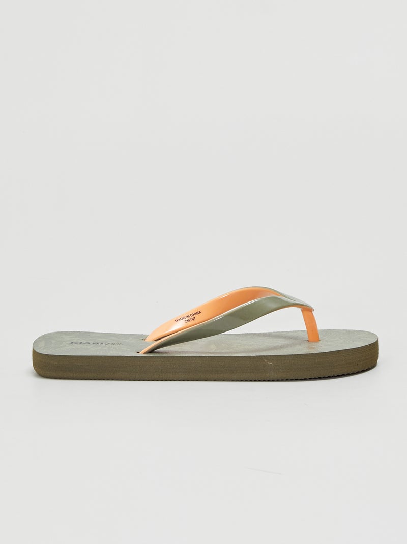 Tongs de plage Kaki - Kiabi