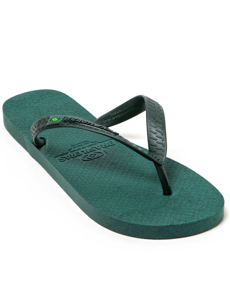 Tongs de plage pour homme Brasileras avec semelle recyclée Vert foncé - Kiabi