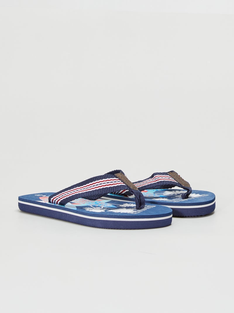 Tongs de plage 'summer time' bleu - Kiabi
