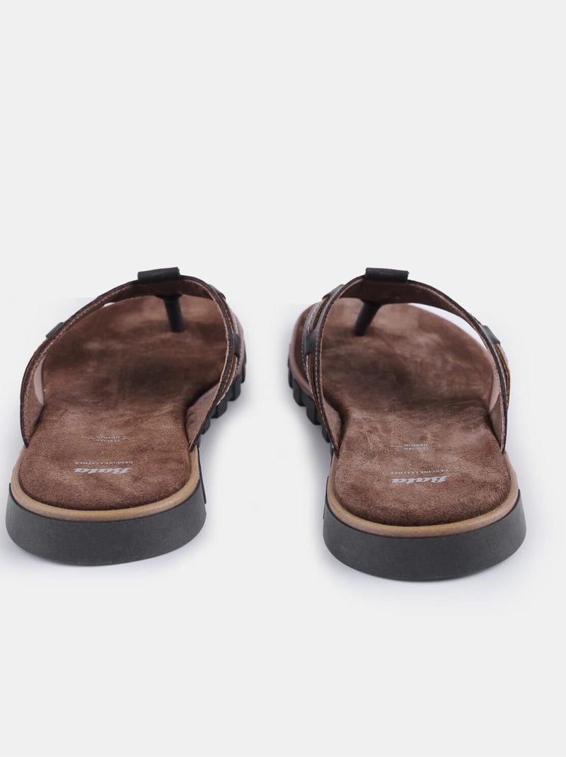 Tongs en nubuck Marron - Kiabi
