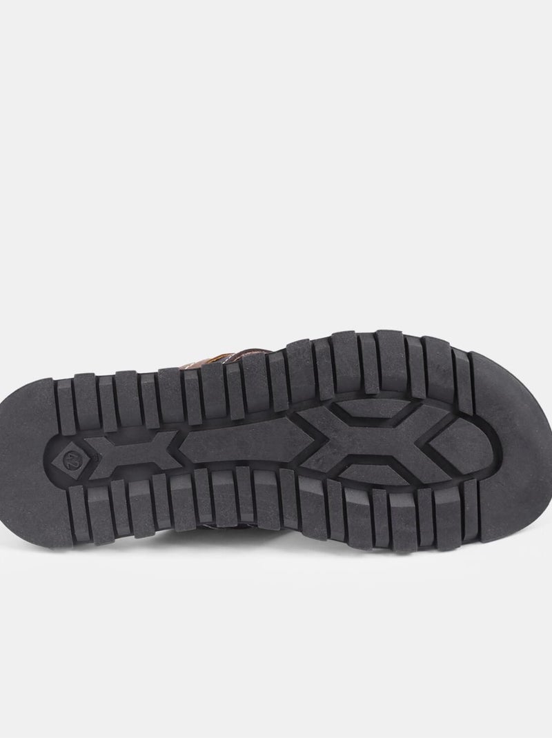 Tongs en nubuck Marron - Kiabi