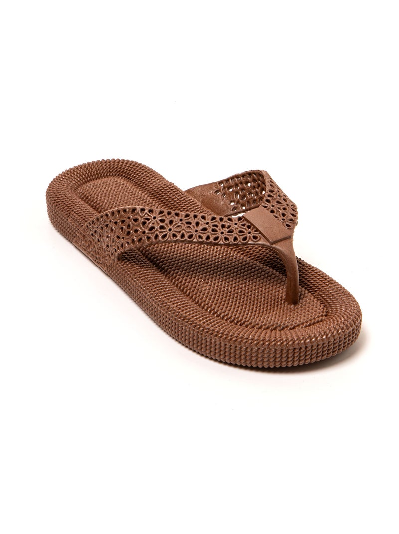 Tongs femme Brasileras semelle en gomme Marron - Kiabi