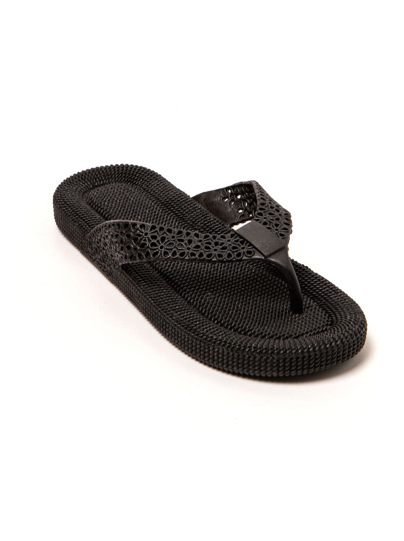 Tongs femme Brasileras semelle en gomme Noir - Kiabi