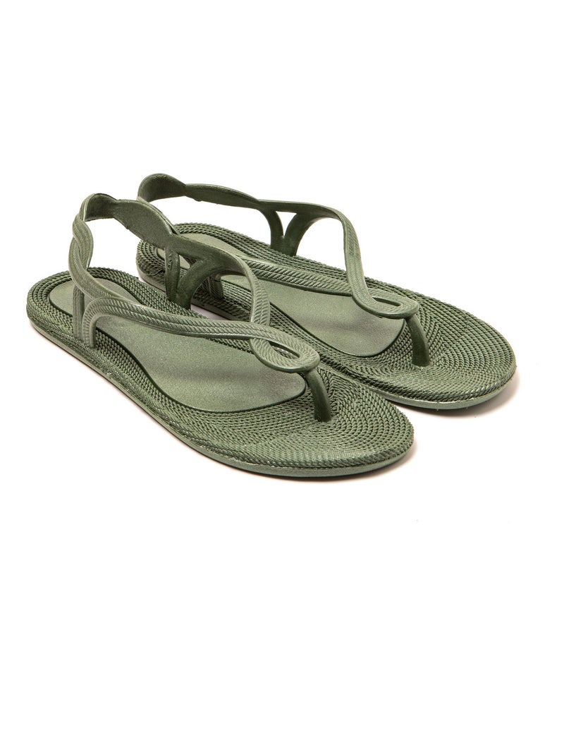 Tongs femme Brasileras semelle en gomme Vert foncé - Kiabi