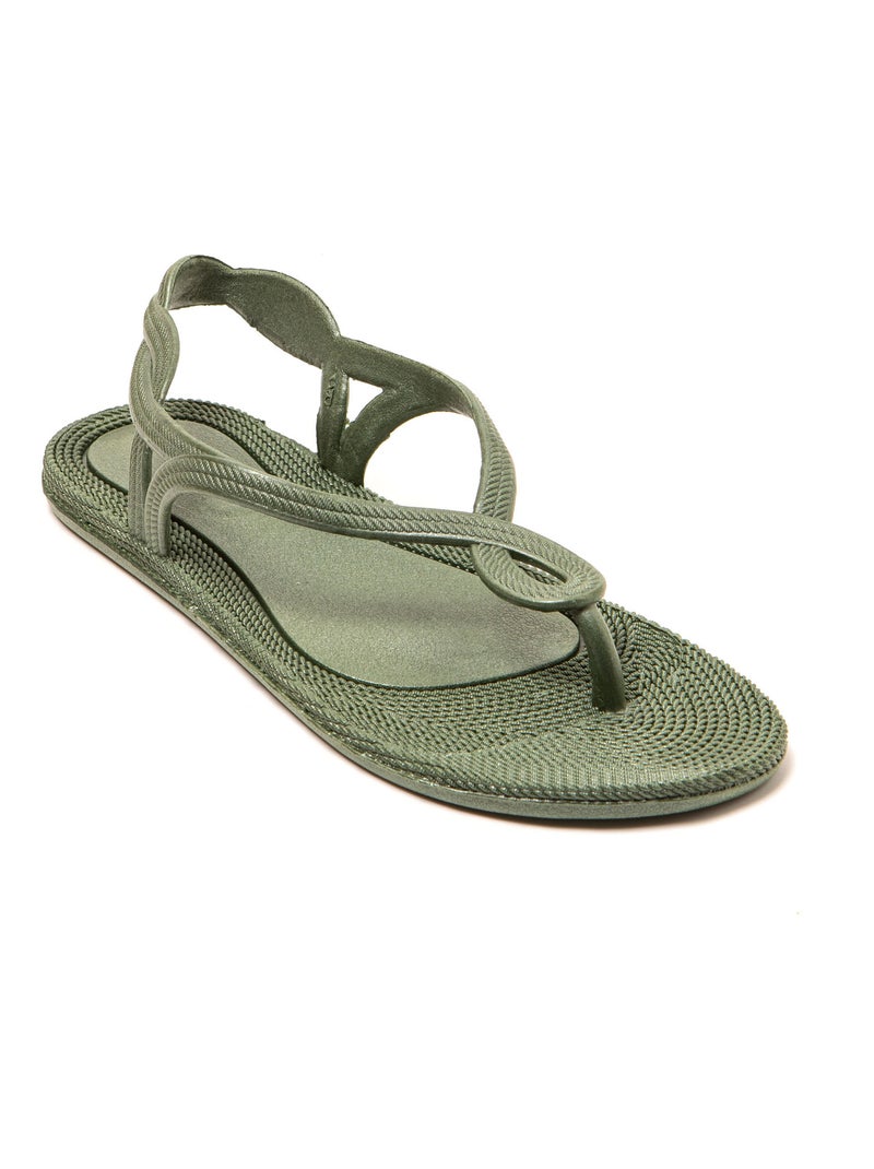 Tongs femme Brasileras semelle en gomme Vert foncé - Kiabi