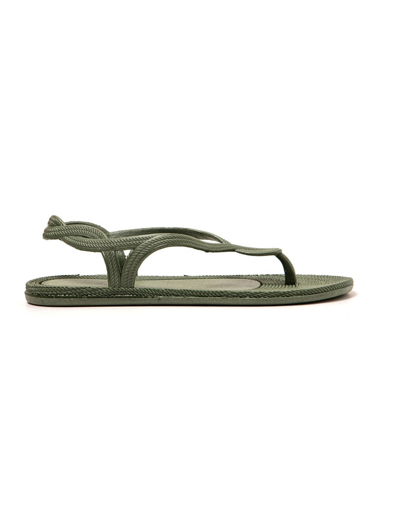 Tongs femme Brasileras semelle en gomme Vert foncé - Kiabi