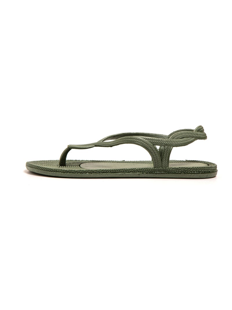 Tongs femme Brasileras semelle en gomme Vert foncé - Kiabi