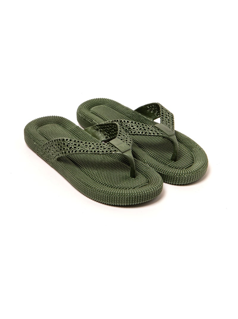 Tongs femme Brasileras semelle en gomme Vert foncé - Kiabi