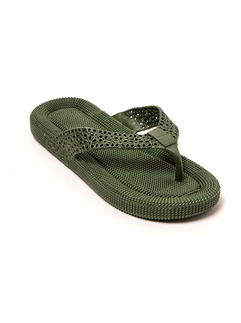 Tongs femme Brasileras semelle en gomme Vert foncé - Kiabi