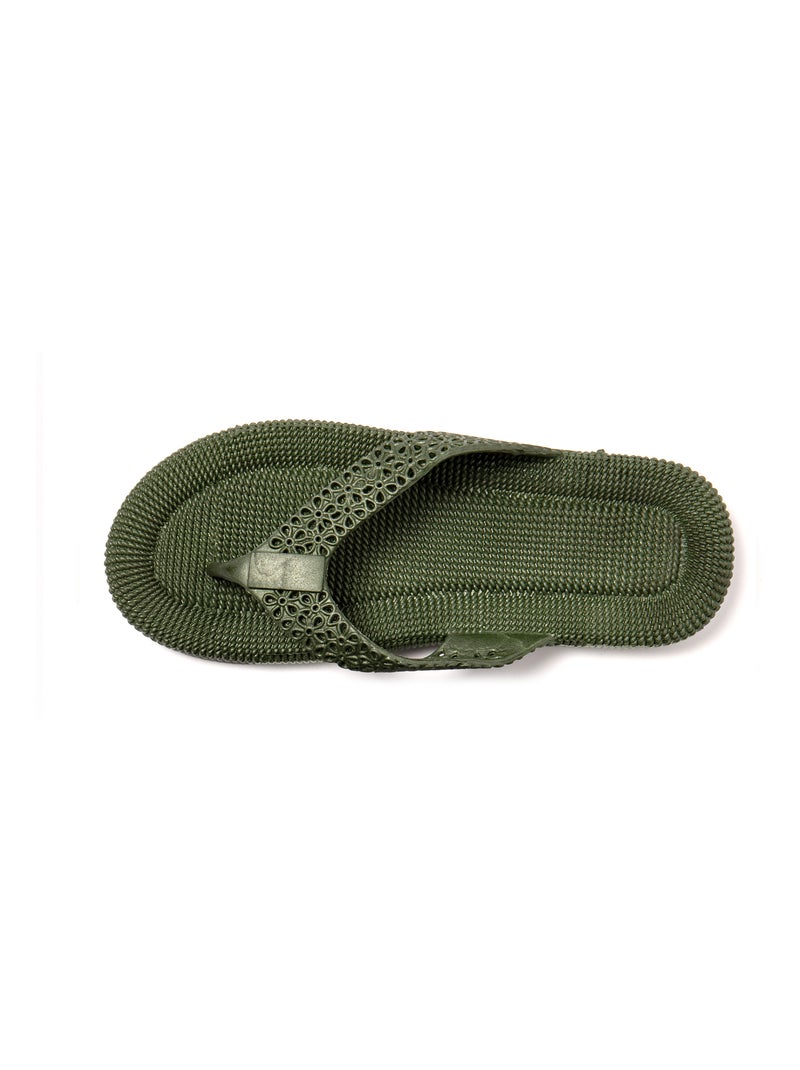 Tongs femme Brasileras semelle en gomme Vert foncé - Kiabi