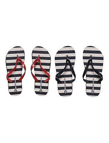 Tongs Fille rayures Lot de 2